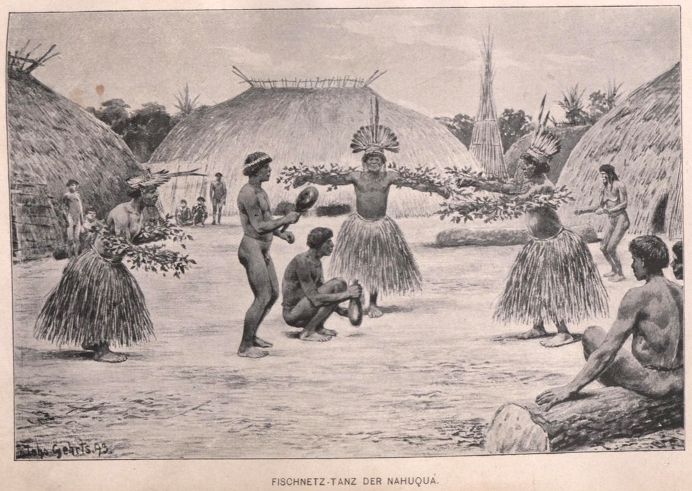 Kult und Zeremonien verbinden die Menschen und stabilisieren soziale Netzwerke: Fischnetz-Tanz einer Nahuquá Dorfgemeinschaft. Quelle: Karl von den Steinen, 1894 Kult und Zeremonien verbinden die Menschen und stabilisieren soziale Netzwerke: Fischnetz-Tanz einer Nahuquá Dorfgemeinschaft. Quelle: Karl von den Steinen, 1894